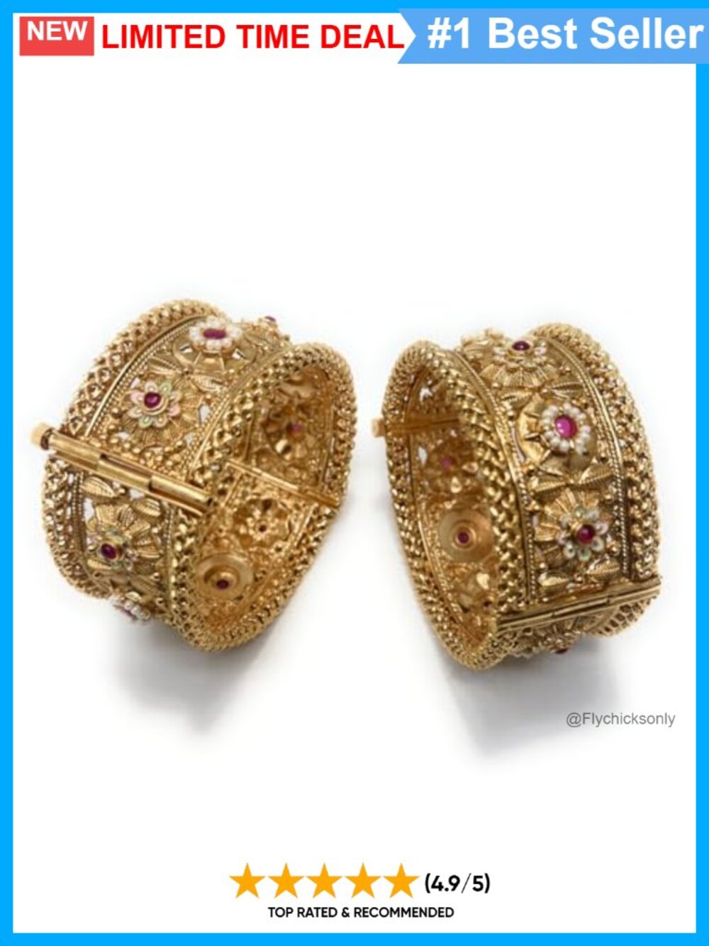 Gold Plated Openable Bangle Bracelet Set Polki Kundan Meenakari Bridal